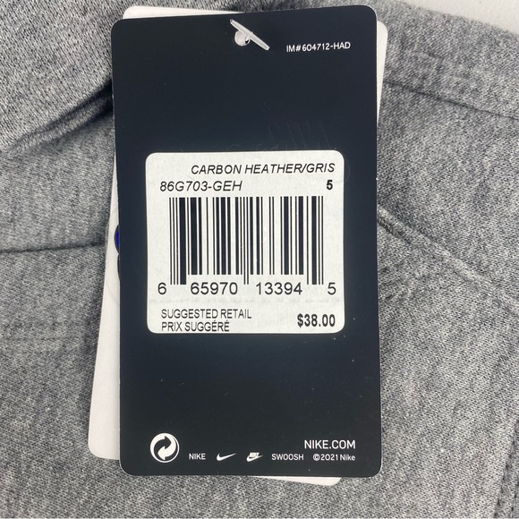 NWT Nike Kids Heather Grey Hoodie Sweatshirt - Size S (4-5yrs) - Picture 7 of 9